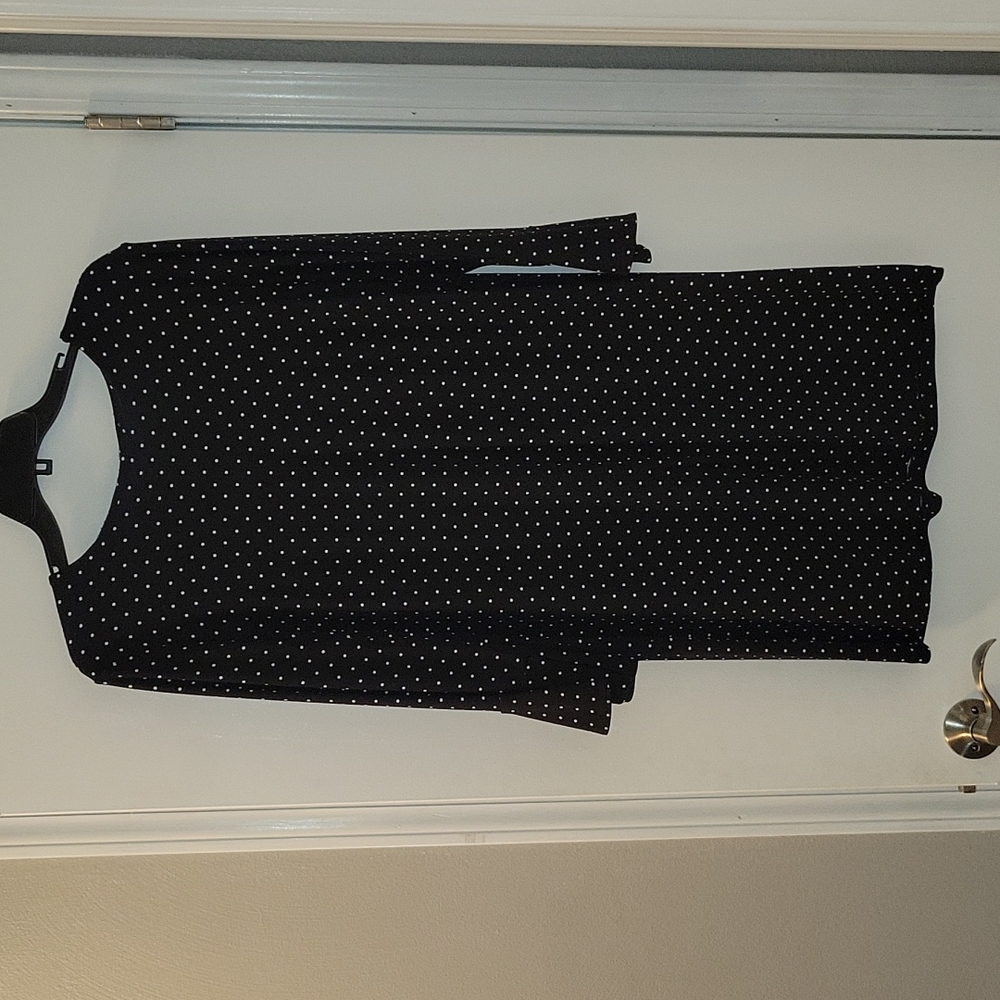 Old Navy Sheath Flutter Sleeve Dress, Size L, Black w/ White Polka Dots